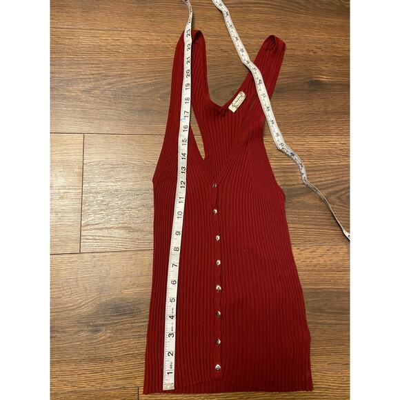 EUC Free People Vest Dressed Cami red burgundy sz: M - Picture 4 of 7